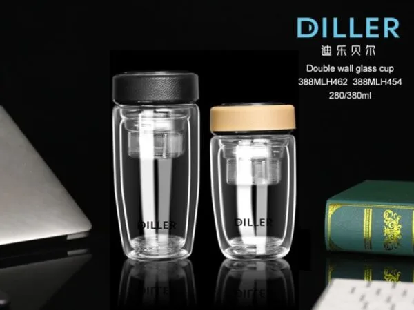 Double Wall Glass Mug With Lid - Imagen 2