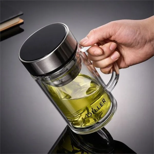 glass tea mug with handle - Hình ảnh 6