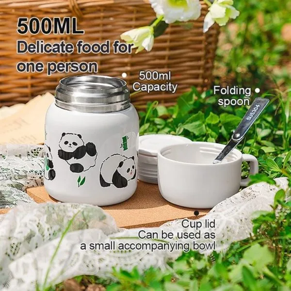 Panda Graffiti Insulated Food Jar - Hình ảnh 5